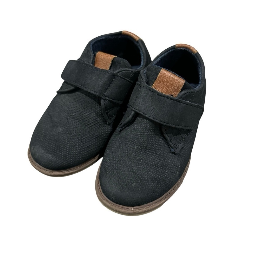 Max + Jake Navy Blue‎ & Brown Fabric & Faux Leather Dress Shoe 7